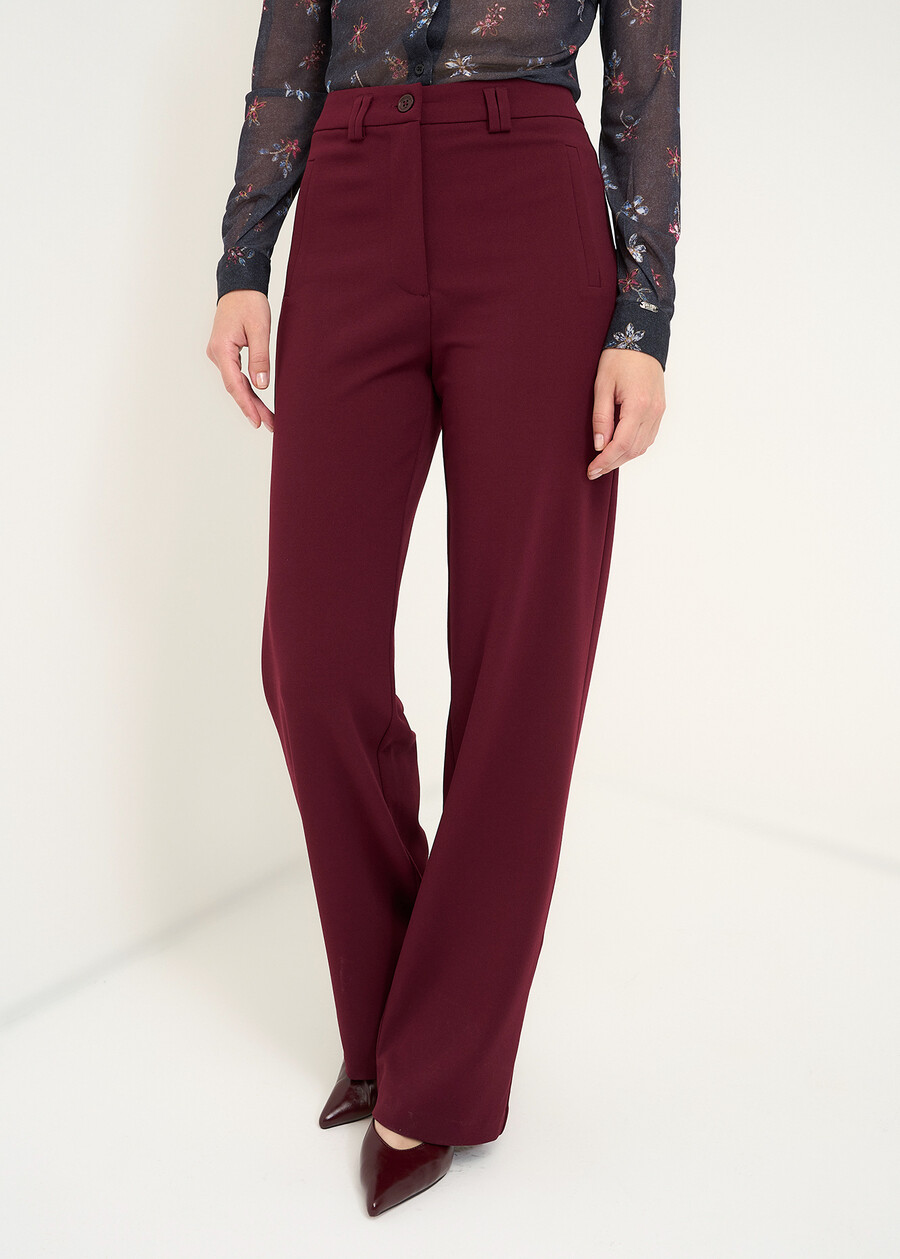 Giorgia pleated-texture trousers ROSSO BORDEAUXMARRONE Woman , image number 2