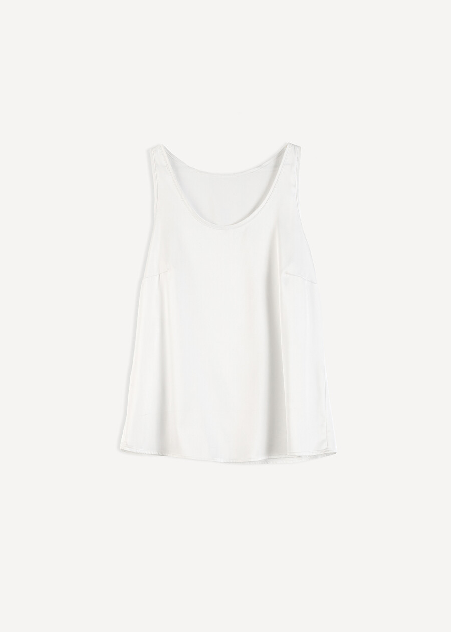 Top Teresa in satin con spallina NERO BLACKBIANCO WHITEBLU Donna , immagine n. 5