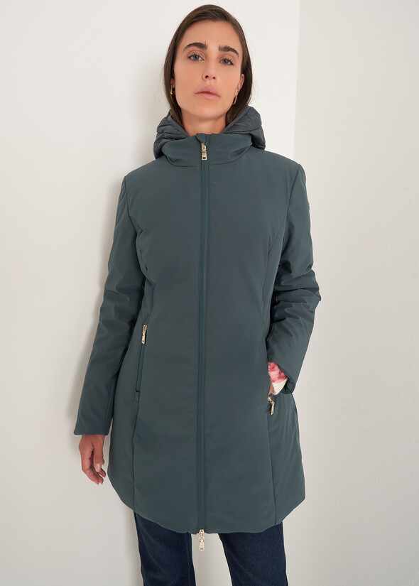 Piumino Percy con cappuccio trapuntato BLU GRAFITE Donna null