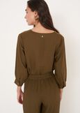 Blusa Blues in viscosa e lino
 BEIGE DOESKIN VERDE ALGA Donna immagine n. 3