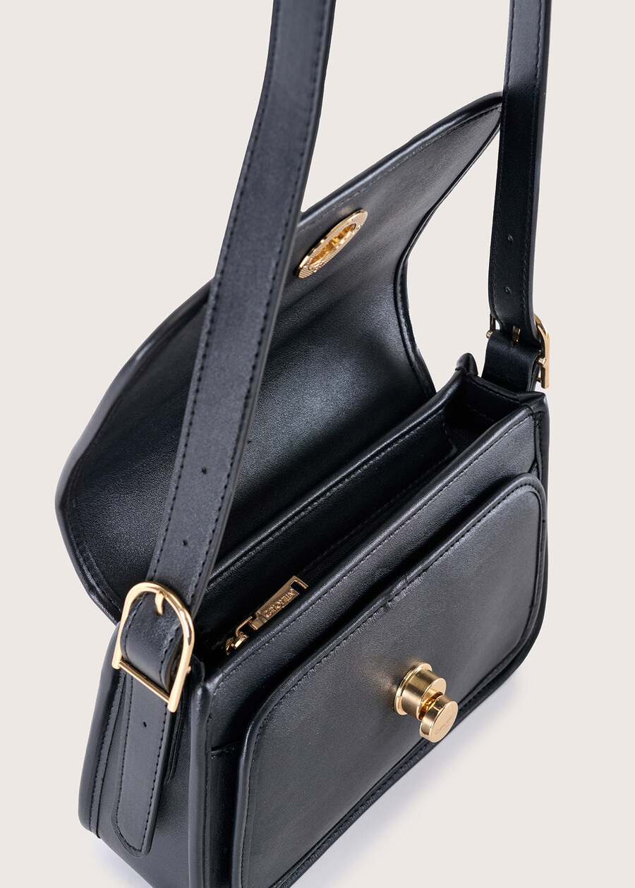 Bobbi eco-leather cross-body bag NERO BLACKMARRONE TIERRA Woman , image number 3
