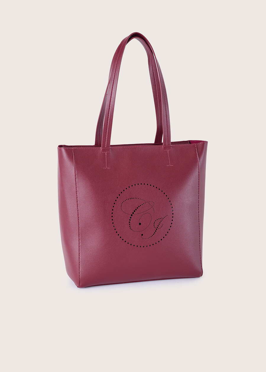 Shopping bag Bitta in ecopelle NERO BLACKBLU LAGUNABEIGE CREAMROSSO SYRAH Donna , immagine n. 2