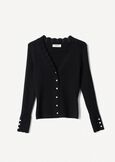 Cher cardigan with pearl-effect buttons NERO BLACK Woman image number 5