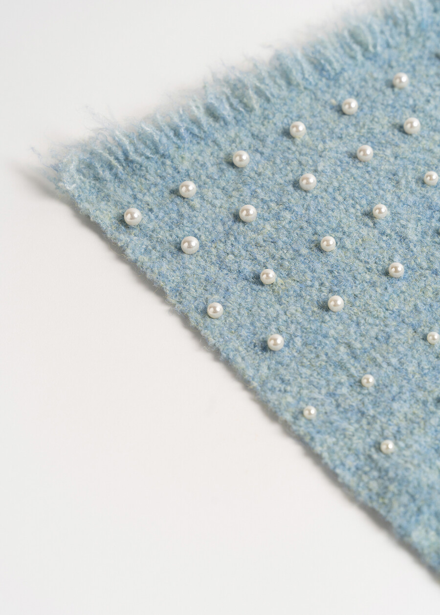 Gift Idea – Pearl-Detail Scarf e Matching Beanie ROSACELESTE FIORDALISO Woman , image number 5