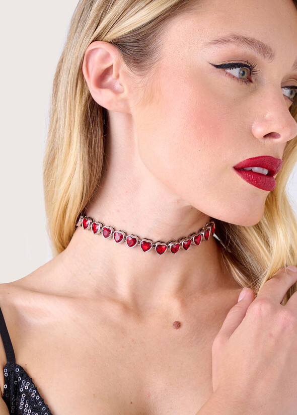 Girocollo Guadalupa con cristalli ROSSO PAPAVERO Donna null