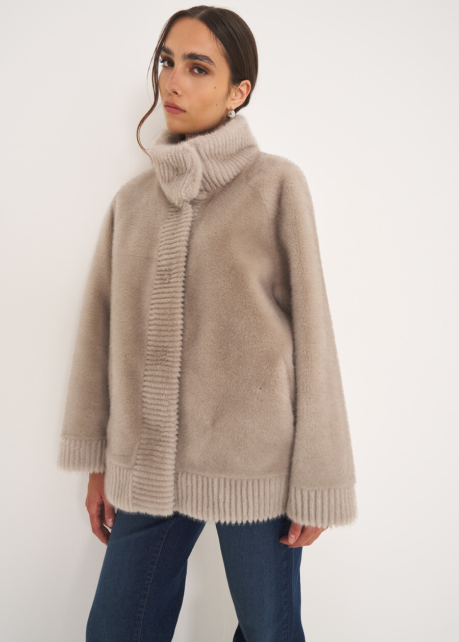 Geisha faux fur jacket GRIGIO PERLA Woman , image number 2