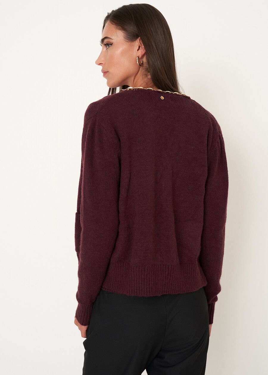 Crimea cardigan with gold chain BLU MIDNIGHTVIOLA VINACCIA Woman , image number 3