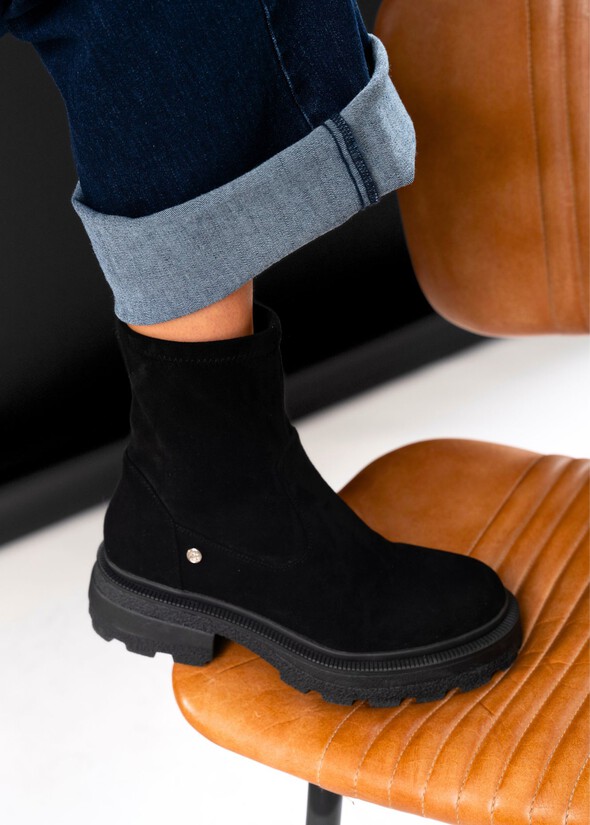 Slippy eco-suede ankle boots NERO BLACK Woman null