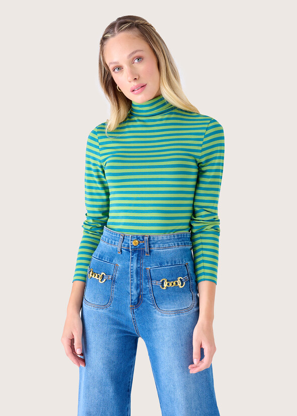 T-shirt Sarah in viscosa BLUE COLONIALROSSO SYRAH Donna null