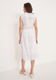 Ginevra 100% Cotton Skirt BIANCO WHITEBLU CELESTE Woman image number 4