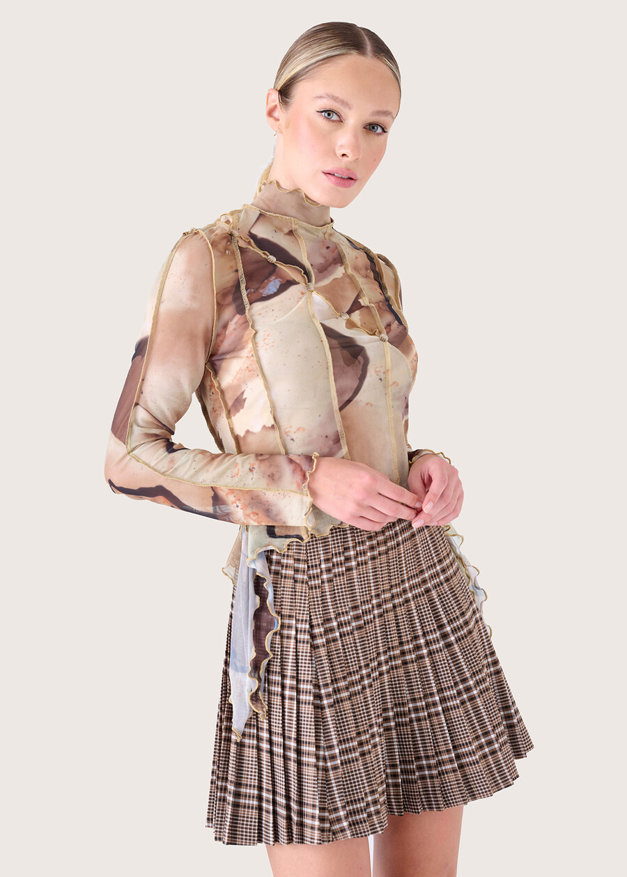 Maglia Simba in tessuto mesh BEIGE WOOD Donna , immagine n. 2