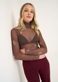 Shirly printed mesh t-shirt MARRONE MOKA Woman image number 1