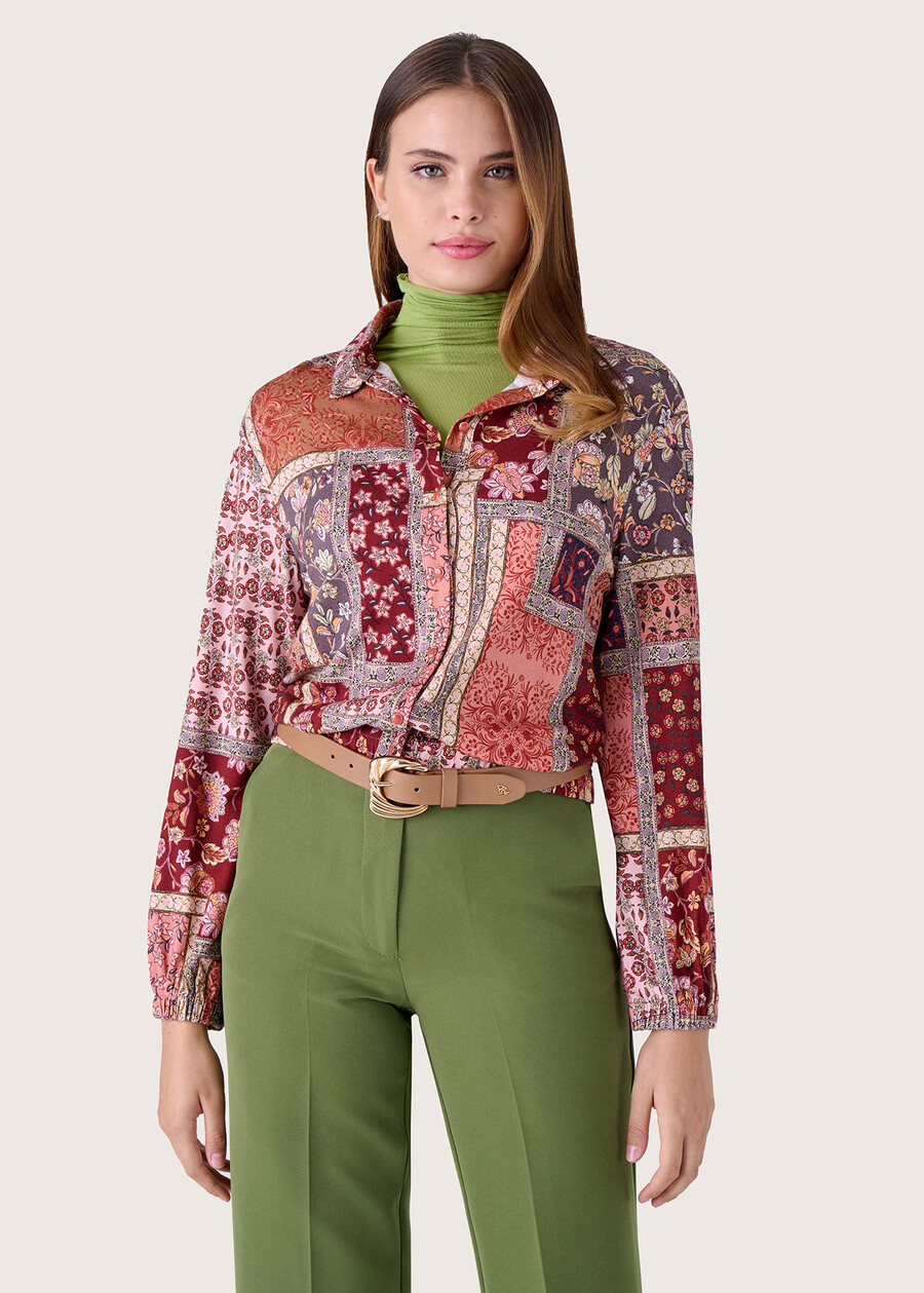 Salem patchwork pattern shirt MARRONE TIERRA Woman , image number 1