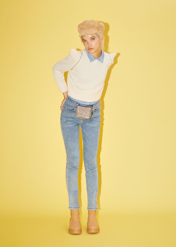 Pantalone Denny in denim di cotone DENIM Donna null
