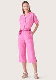 Becrux linen and cotton capri trousers ROSA IBISCUS Woman image number 1