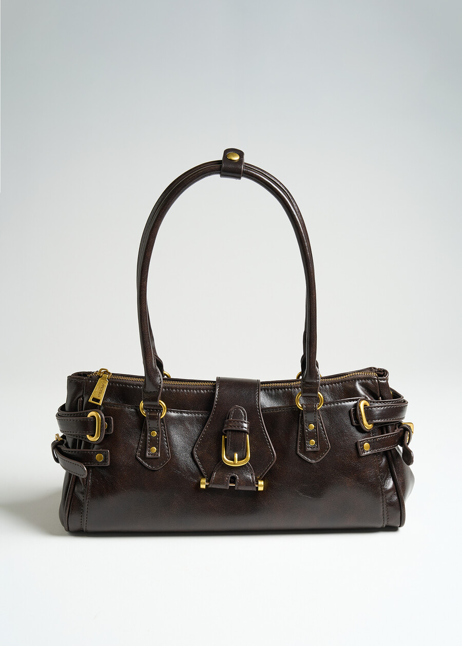 Basha faux leather bowling bag MARRONE Woman , image number 3