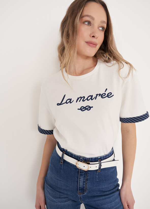 T-Shirt Stazzy Con Ricamo BEIGE LATTE Donna null