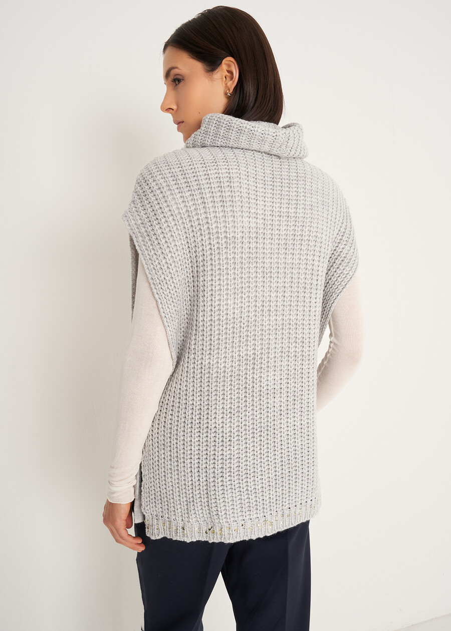 Maglia smanicata Morgana con paillettes GRIGIO PERLA Donna , immagine n. 4