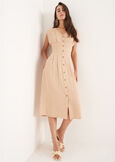 Abito Alena in viscosa e lino
 BEIGE DOESKIN VERDE ALGA Donna immagine n. 1