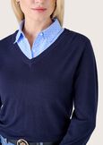 Maia jersey with shirt insert BLU DARK BLUE Woman image number 2