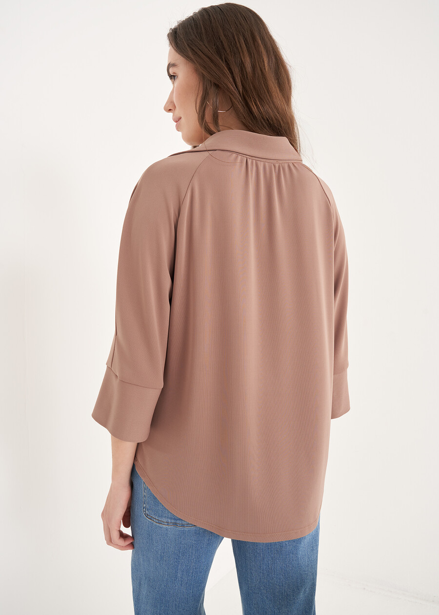 T-shirt Silvia Con Colletto VERDEMARRONE TERRA Donna , immagine n. 3
