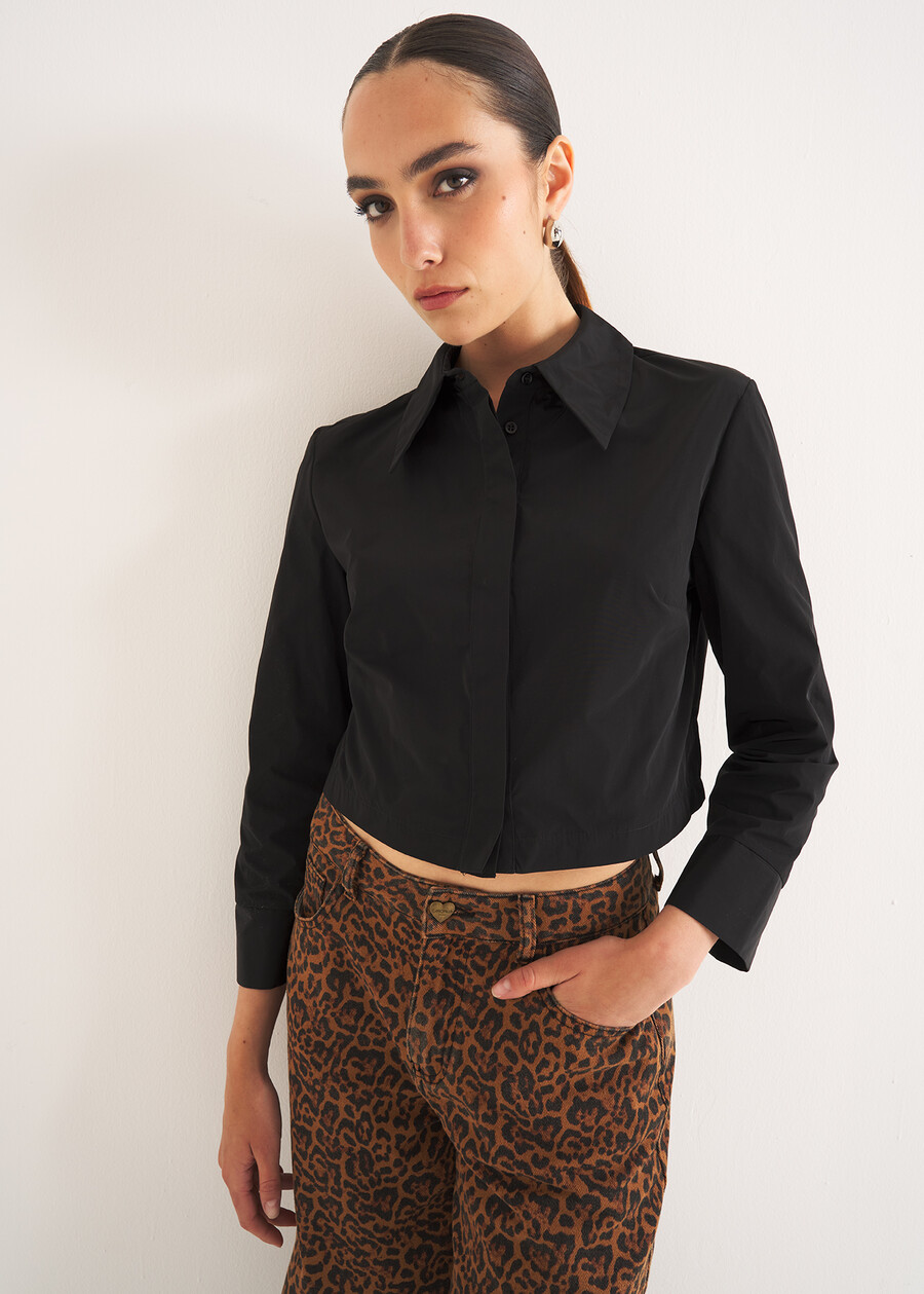 Cynthia taffeta shirt NERO BLACK Woman , image number 1