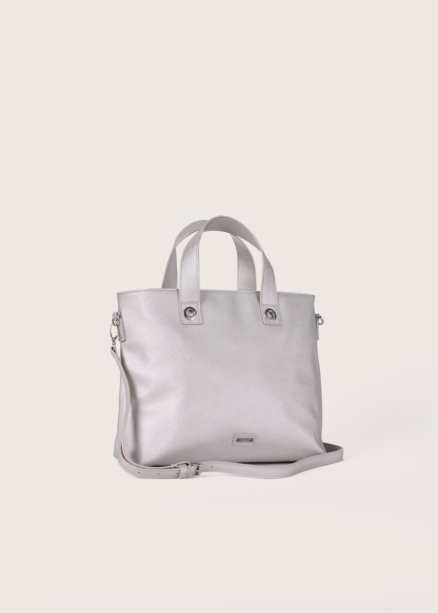 Borsa shopping Bessie in ecopelle GRIGIO SILVER GOLD Donna , immagine n. 1