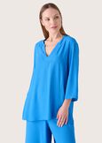 Blusa Cassy in viscosa ecovero BLU CARRIBEAN Donna immagine n. 1