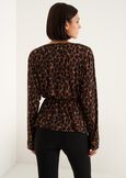 Scarlett wrap-effect printed T-shirt MARRONE CARAMELLO Woman image number 3