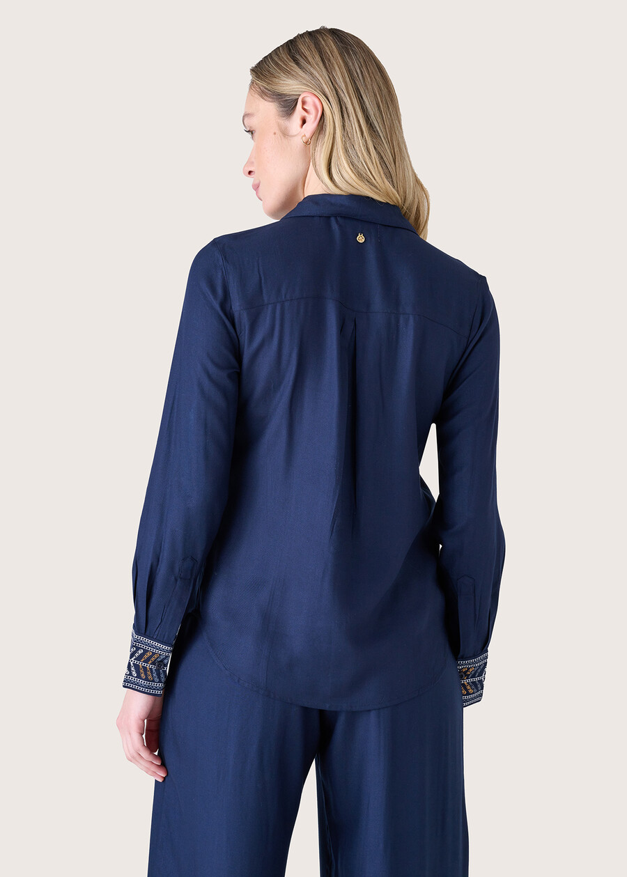 Cledi 100% rayon shirt BLUE OLTREMARE  Woman , image number 3