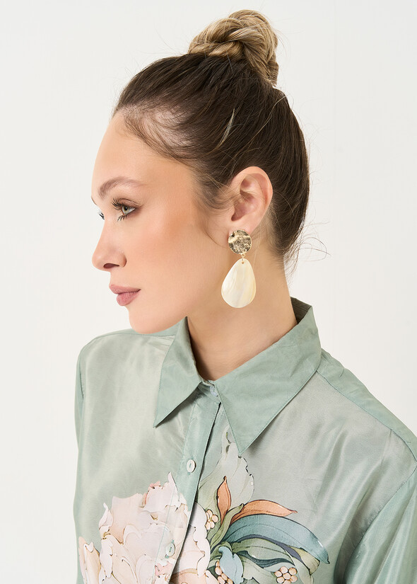 Gloria mother of pearl earrings BIANCO WHITE Woman null