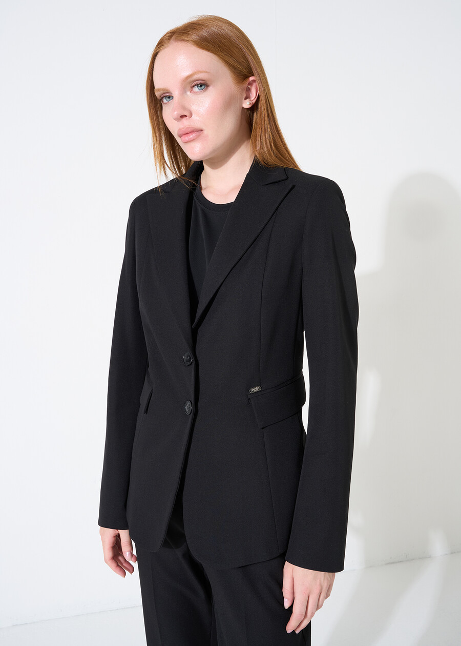 Giacca Giselle monopetto bi-stretch NERO BLACKBEIGE GESSOBLU Donna , immagine n. 2