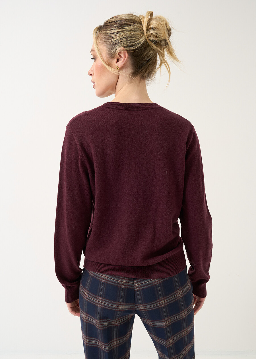 Maglia Marty treccia Laboratorio ROSSO BORDEAUXVERDE Donna , immagine n. 3
