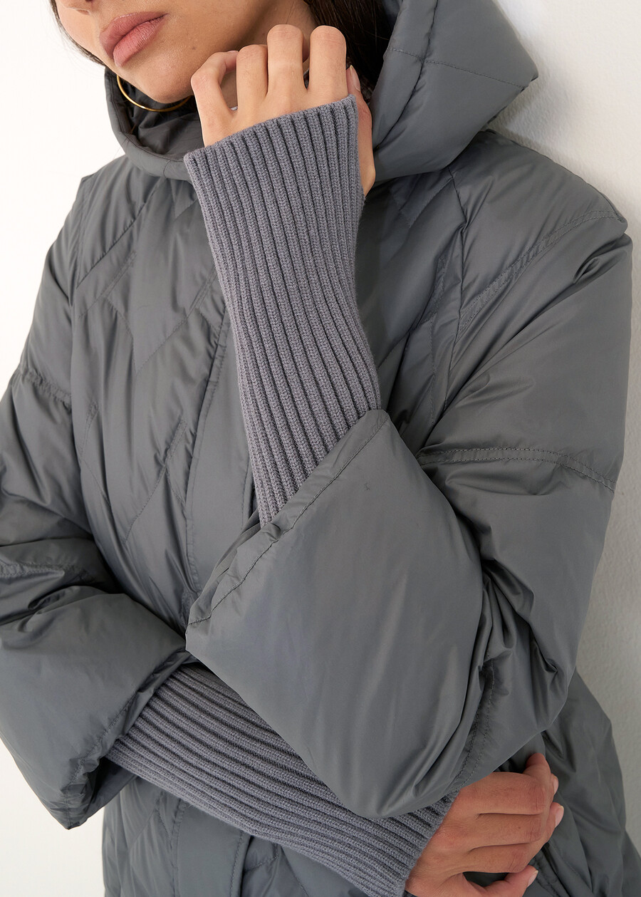 Piumino medio Pietro in piuma d'oca GRIGIO GREYBLU Donna , immagine n. 5