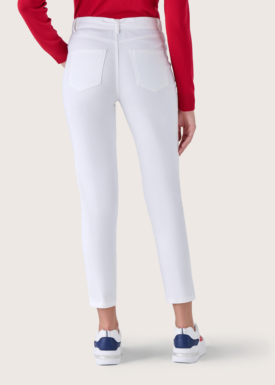 Pantalone Preppy in cotone BIANCO WHITEBIANCO WHITE Donna , immagine n. 4