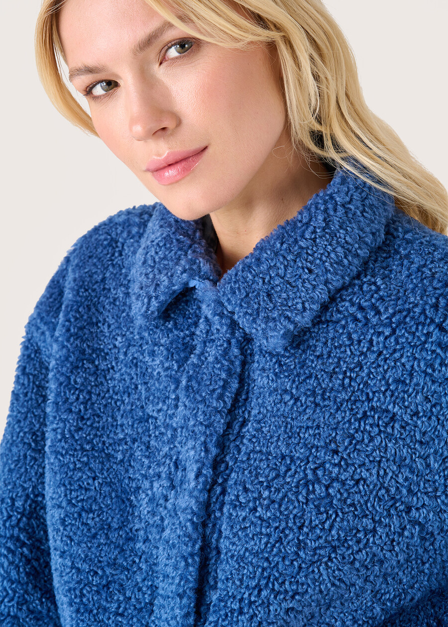 Gaetan astrakan effect jacket BLU AVION Woman , image number 2