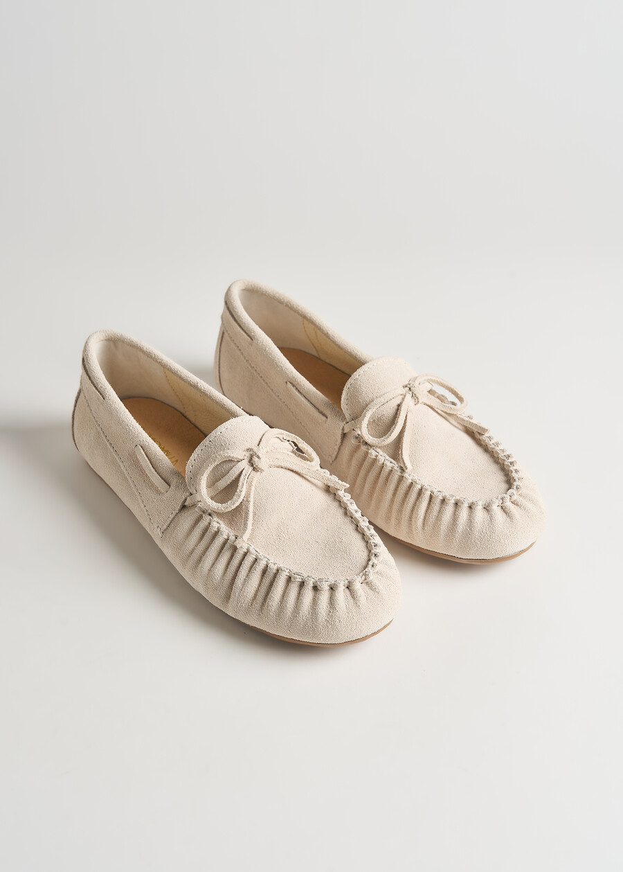 Sofia real suede loafers BEIGE LATTE Woman , image number 2