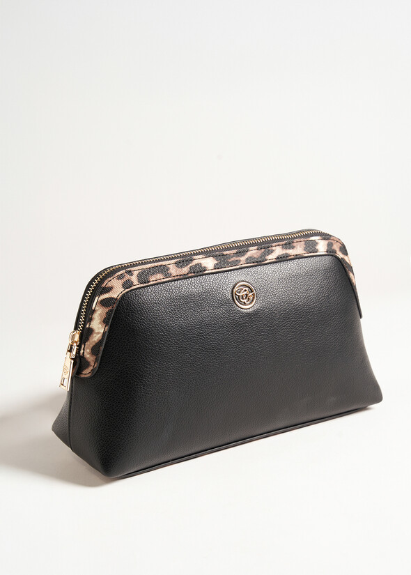Bina animal print beauty case NERO BLACK Woman null