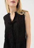 Tony cotton voile top with flounce BIANCO WHITENERO BLACK Woman image number 2