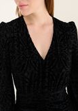 Amor flock short dress with ruffles NERO Woman image number 3