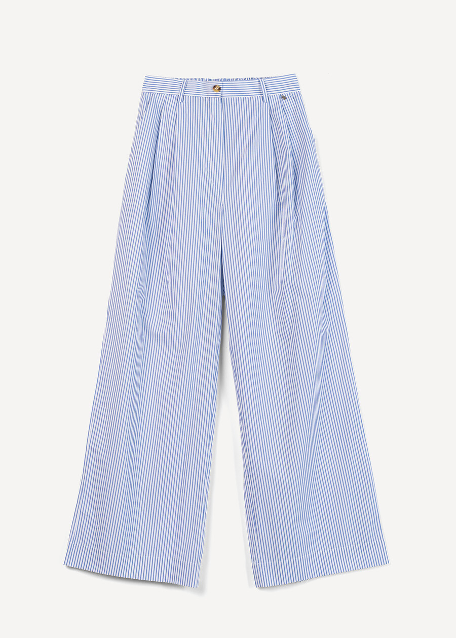 Pantaloni Paros cotone a righe BIANCO WHITE Donna , immagine n. 5