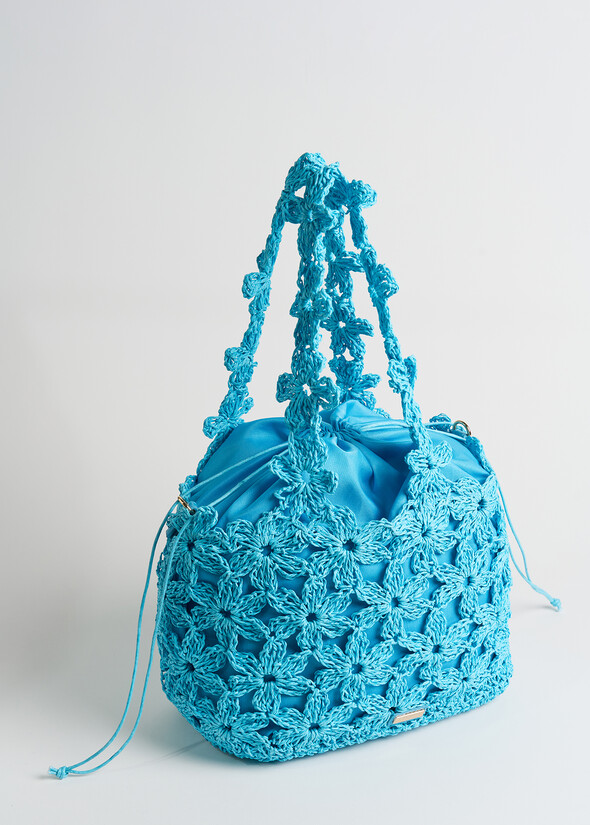 Bluey floral crochet shopping bag BLU Woman null
