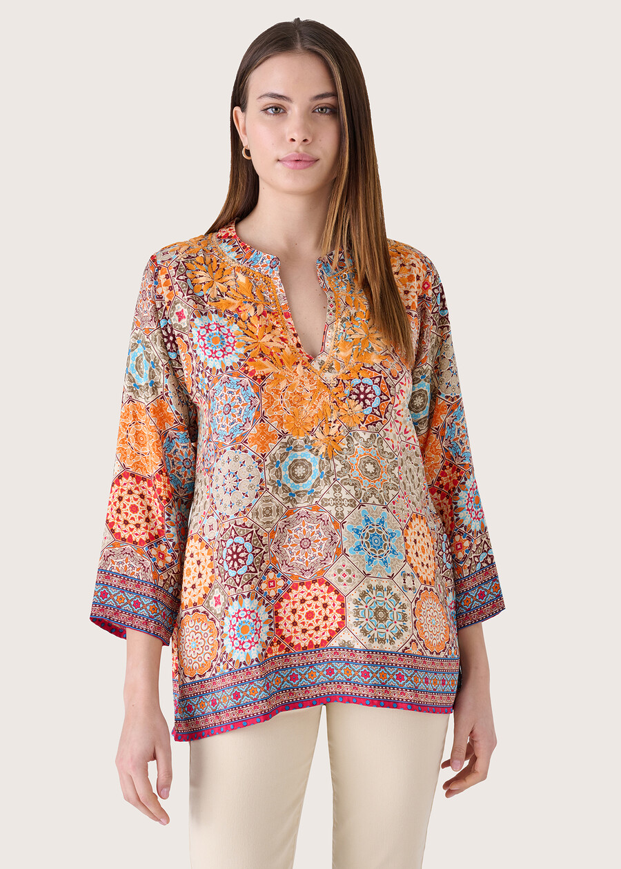 Chloe patterned blouse ARANCIO CARROT Woman , image number 1