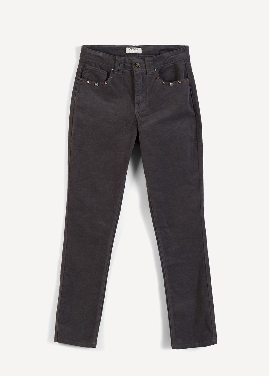 Pantaloni Kate skinny in velluto ROSSO BORDEAUXGRIGIO MEDIUM GREY Donna , immagine n. 5