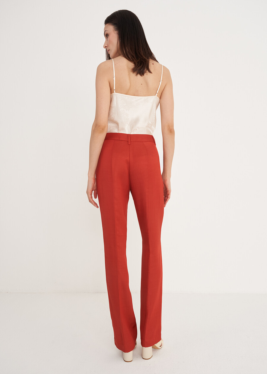 Jacqueline-L Linen e Viscose Trousers MARRONE JAVAARANCIO CAROTENE Woman , image number 5
