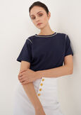 T-shirt Stuzy Ricamo a Mano BLUBIANCO WHITE Donna immagine n. 1