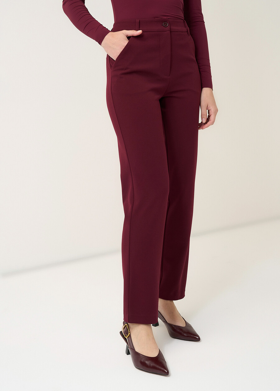 Pantalone Alice tessuto screppino ROSSO BORDEAUXVERDE GARDENMARRONE Donna , immagine n. 3