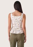 Ted squared neckline top BEIGE SAFARI Woman image number 3