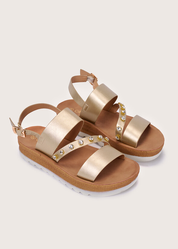 Steila sandal with strass GOLD Woman null
