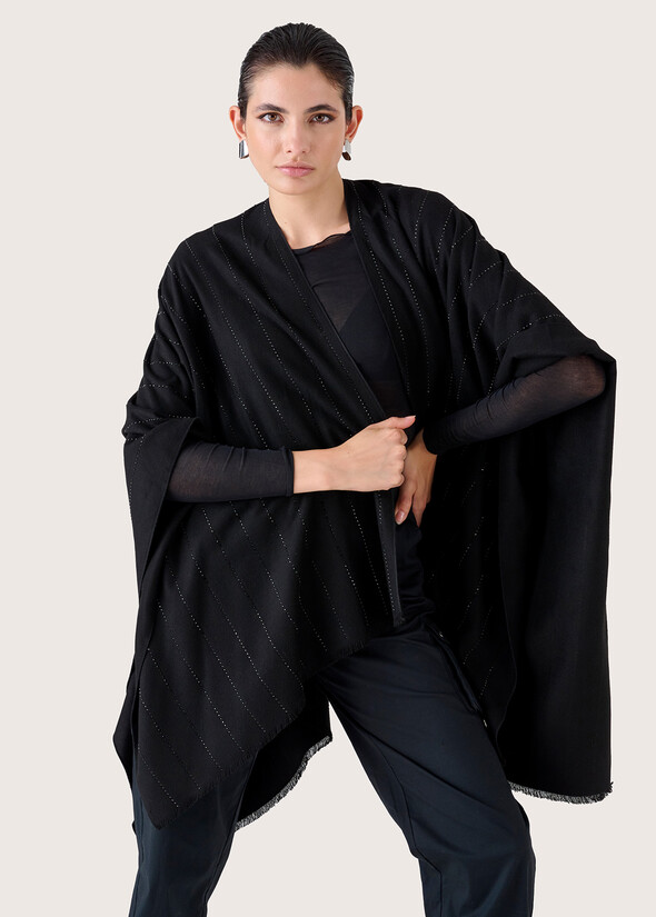 Menea cape with mirco strass NERO BLACK Woman null